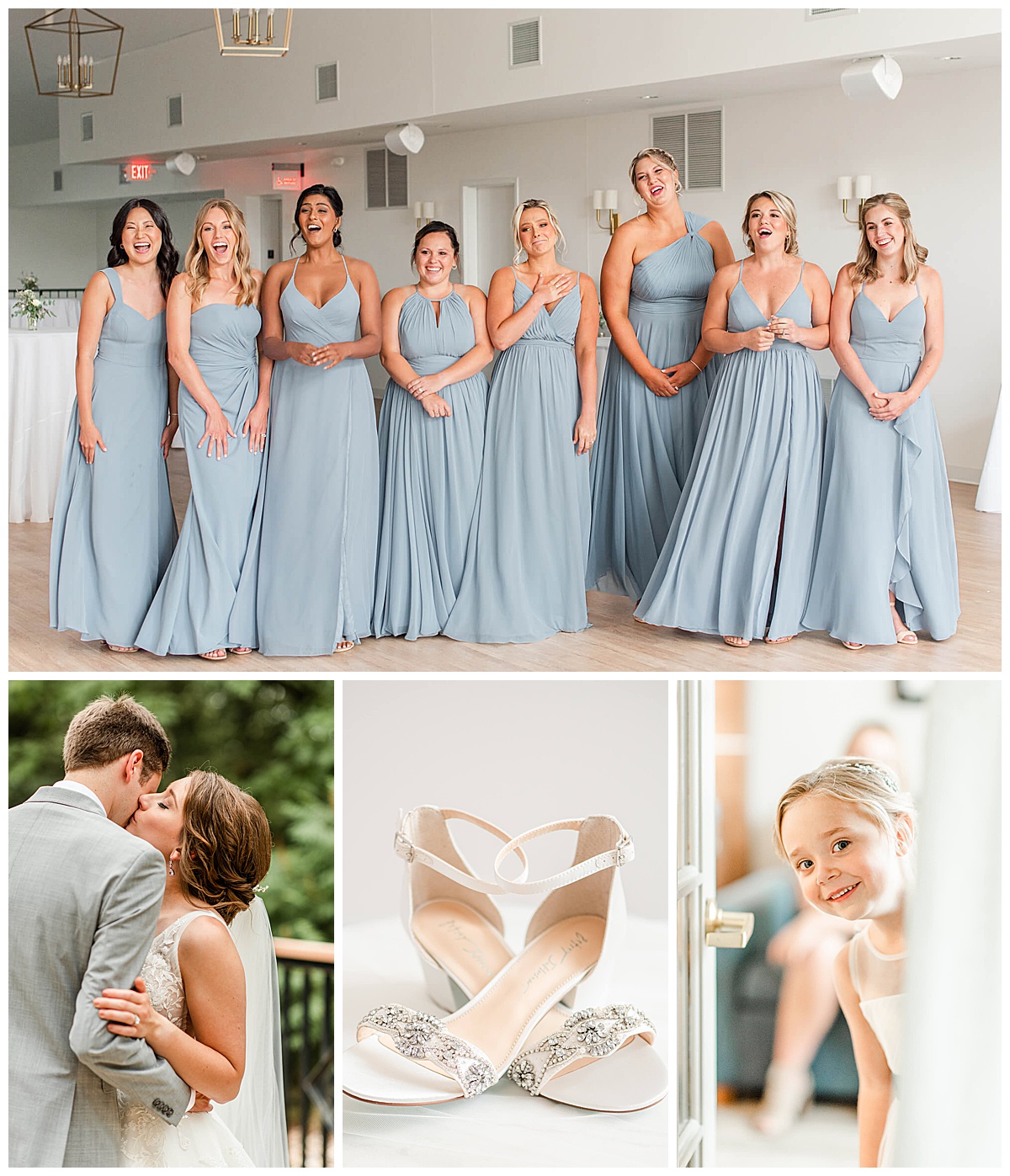 photos from a wedding day featuring wedding timeline tips