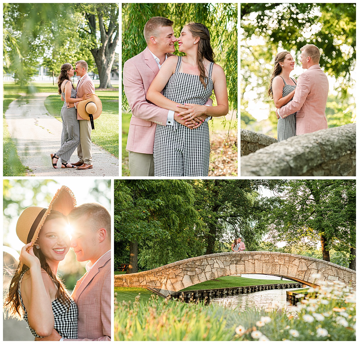 A sunny Doty Park engagement session in Neenah, Wisconsin