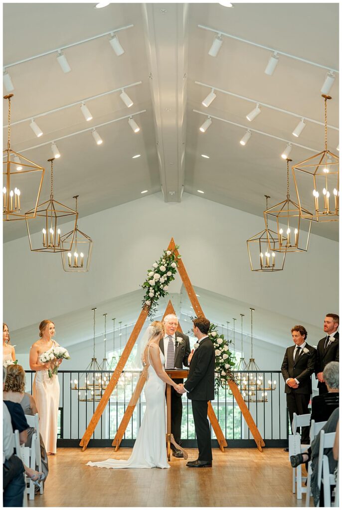Emotional ceremony moment at The Eloise Wedding Barn