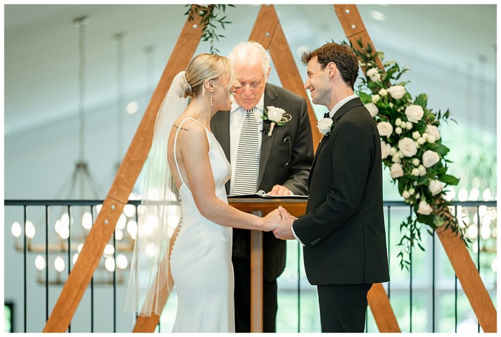 Emotional ceremony moment at The Eloise Wedding Venue in Mt Horeb