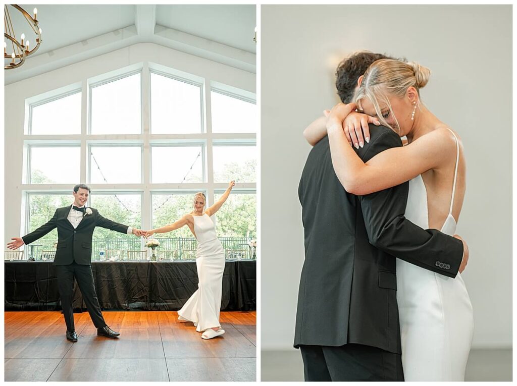 Romantic first dance at The Eloise Wedding Barn in Mt Horeb