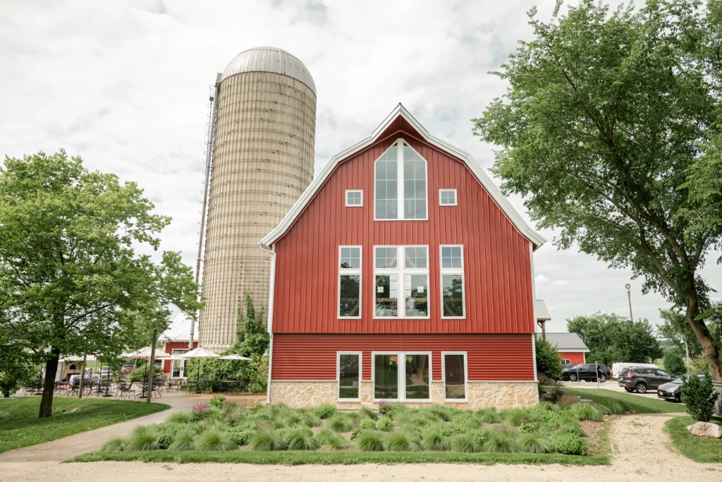 Exterior of the barn at Four Winds Farm in Fitchburg, WI